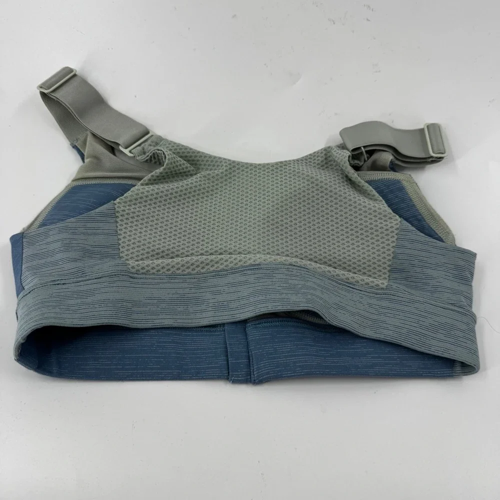 Outdoor Voices Women Blue Space Dye Front‎ Zip Sports Bra XS A/B High Impact